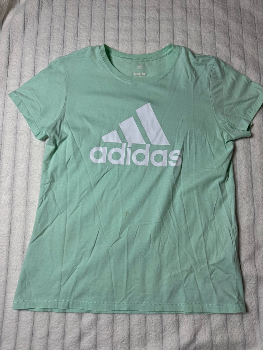 adidas Mint Green Crewneck Tee with White Logo